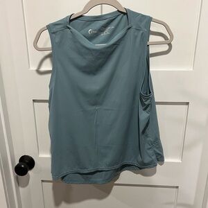 ZYIA Green Asymmetrical Sleeveless Muscle Tee